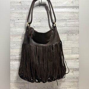 Brown Fringe Leather Bag